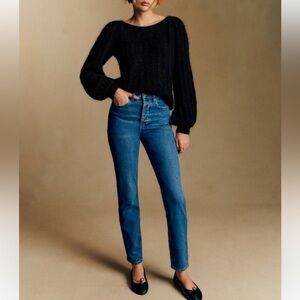 Sezane Organic Cotton Brut Sexy Relaxed Straight Leg Jeans 38